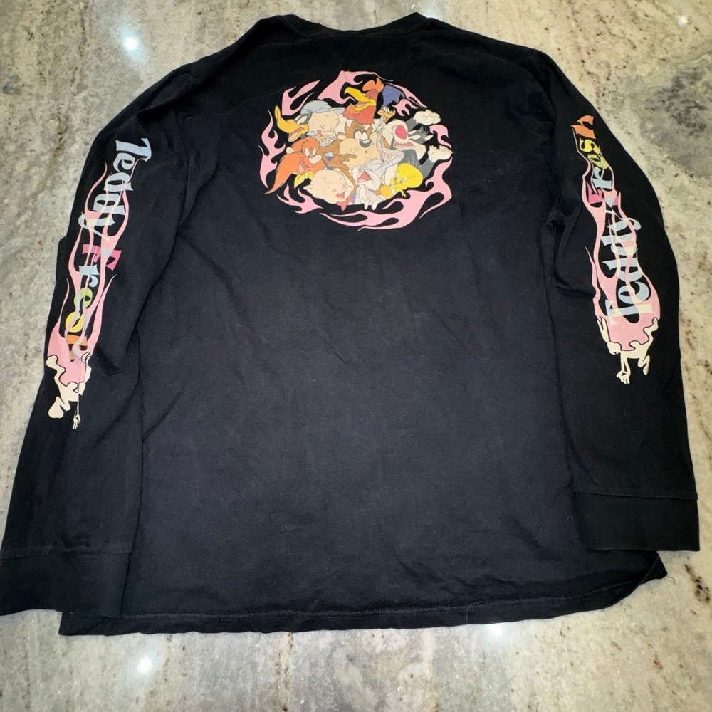 Teddy Fresh x‎ Looney Tunes 2XL Black Long Sleeve Graphic Shirt Crewneck